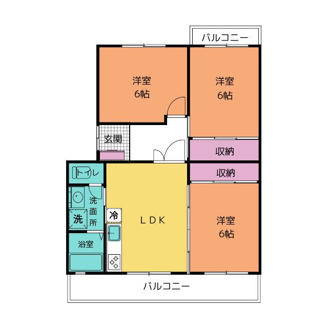 アヴニールドゥモエ(3LDK/1階)の間取り写真