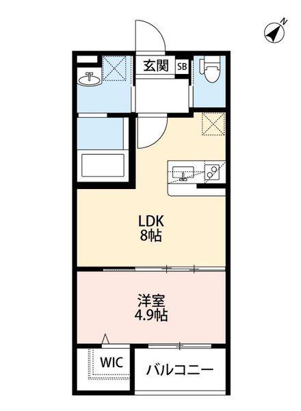 ボヌール御蔵通(1LDK/3階)の間取り写真