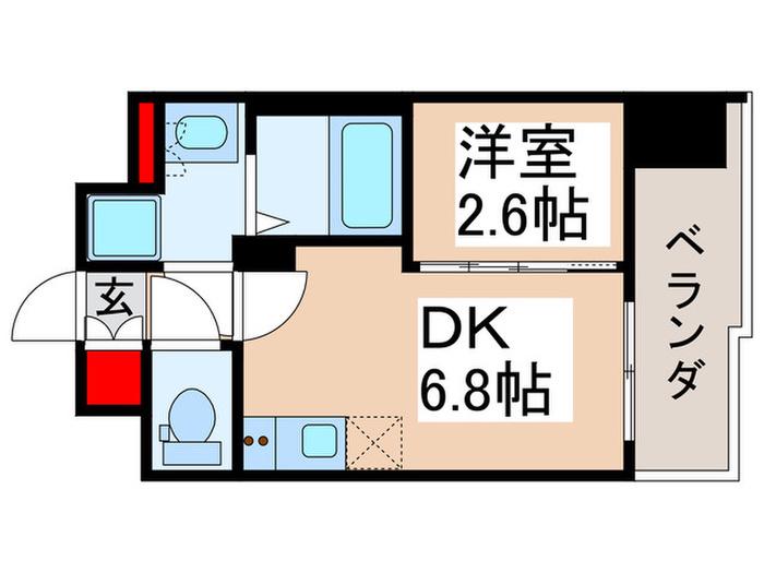 CAVANA西大島(1DK/8階)の間取り写真