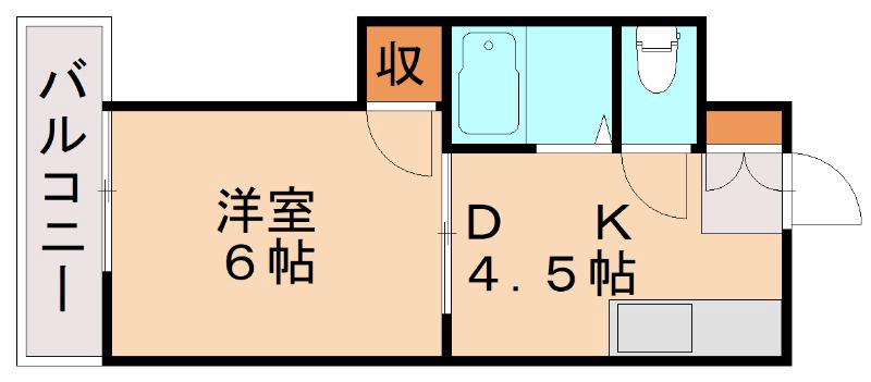 シャトレ穴生I(1DK/2階)の間取り写真