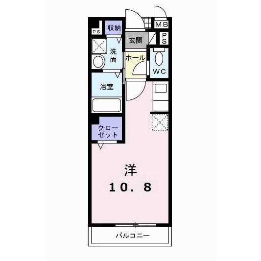 コウチターナ(ワンルーム/1階)の間取り写真