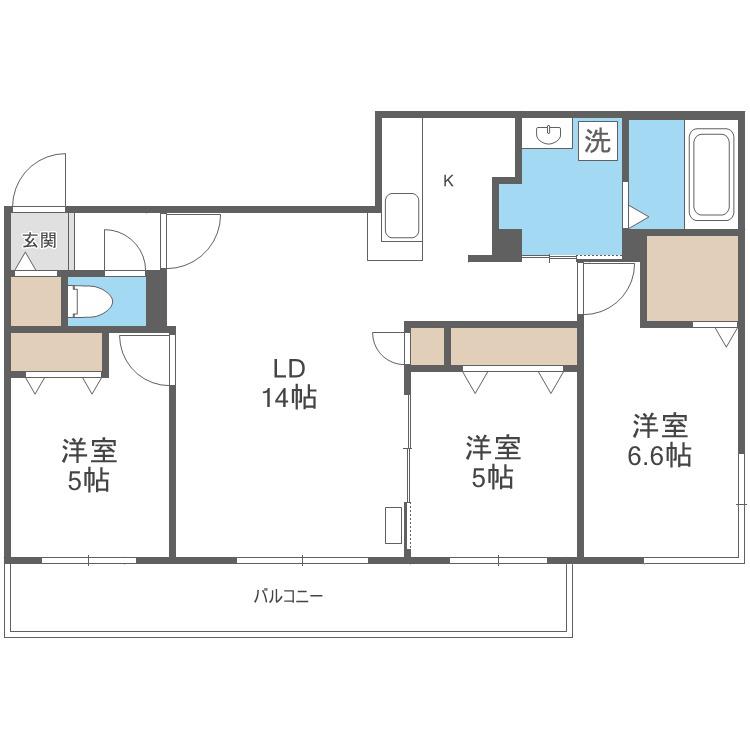 STELA POLARE(3LDK/3階)の間取り写真