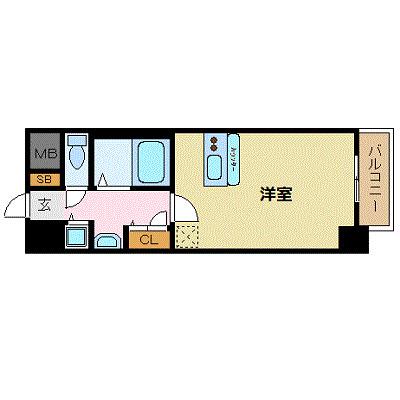 アクアプレイス天満クラシック(1K/5階)の間取り写真
