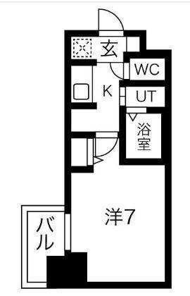 アスヴェル南森町1003(1K/10階)の間取り写真