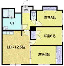 セントラル真々地(3LDK/5階)の間取り写真