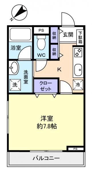 JYUTO勝田台(1K/2階)の間取り写真