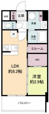 セレニテ天六ミラク(1LDK/3階)の間取り写真