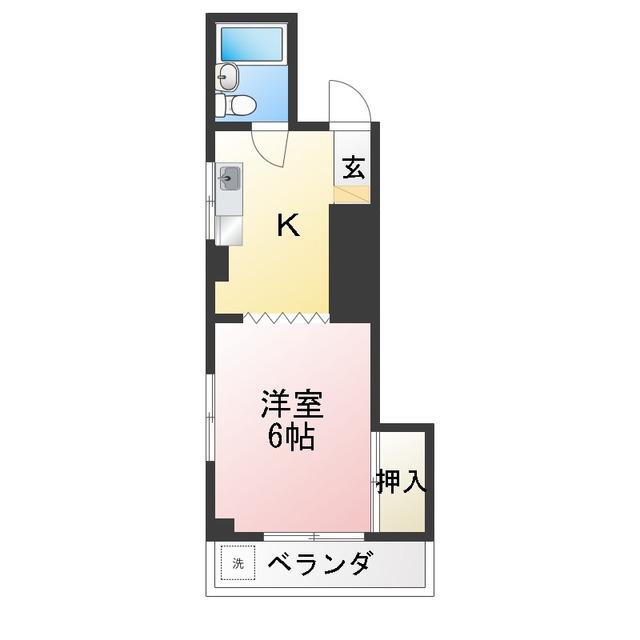 シティーフラワー(1K/3階)の間取り写真