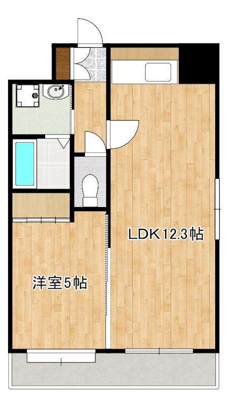 アーバングランデ本荘(1LDK/2階)の間取り写真