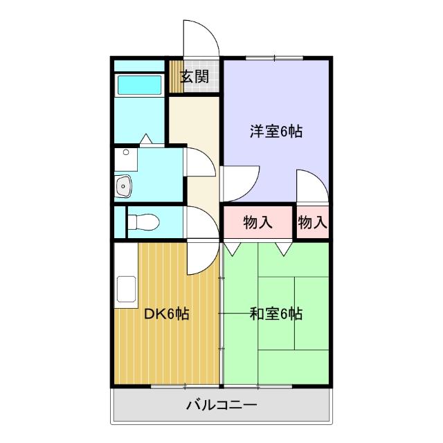 サンサン大池(2DK/2階)の間取り写真