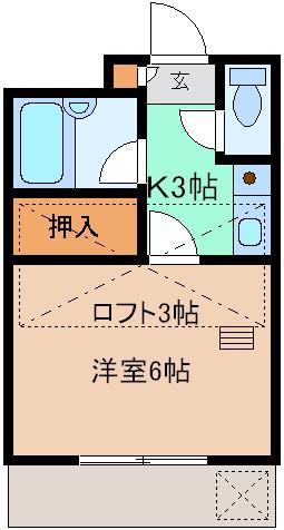 メゾン越仙(1K/1階)の間取り写真