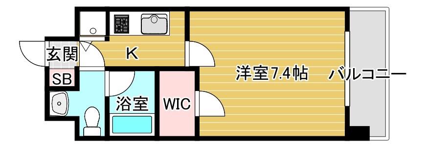 TS SQUARE城東野江(1K/6階)の間取り写真