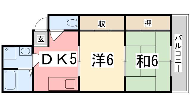インタービレッジ千代田(2DK/2階)の間取り写真