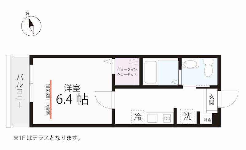 クワイエット クラブ ハウス 生麦(1K/2階)の間取り写真