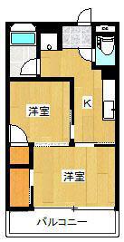 成増コーポ(2K/2階)の間取り写真