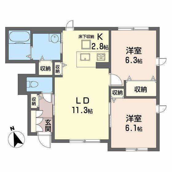 CENTRIEVA A棟(2LDK/1階)の間取り写真