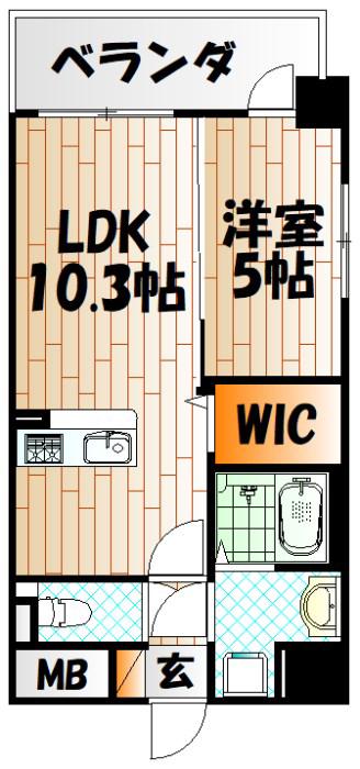 シエラ北方(1LDK/4階)の間取り写真