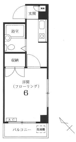 ハイツオリーブ(1K/3階)の間取り写真