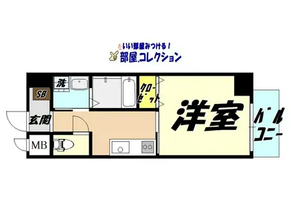 ピノ到津(1K/8階)の間取り写真