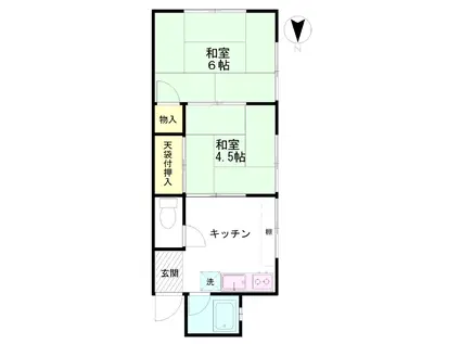 宮井アパート(2K/2階)の間取り写真