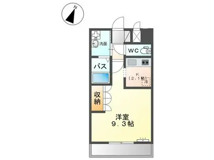 ソイエS(1K/2階)の間取り写真