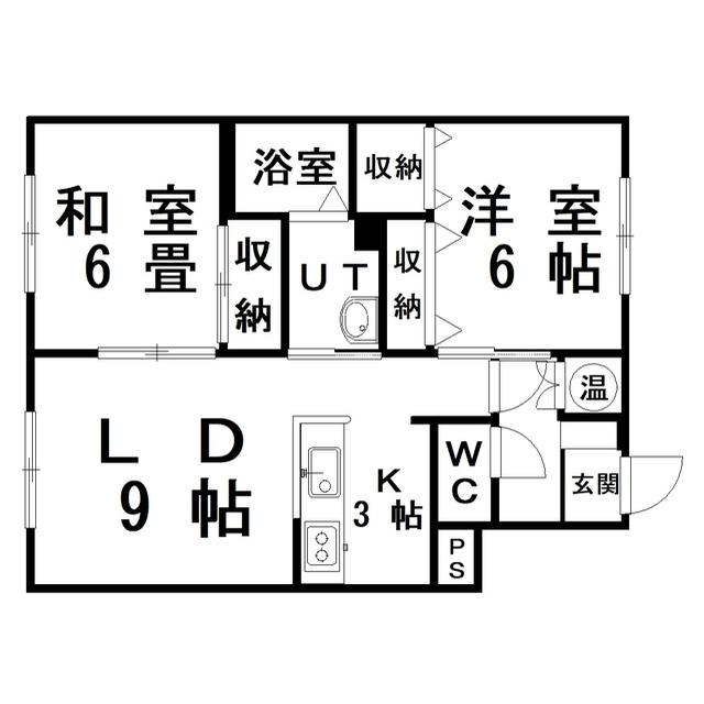 レジデンス寿(2LDK/1階)の間取り写真