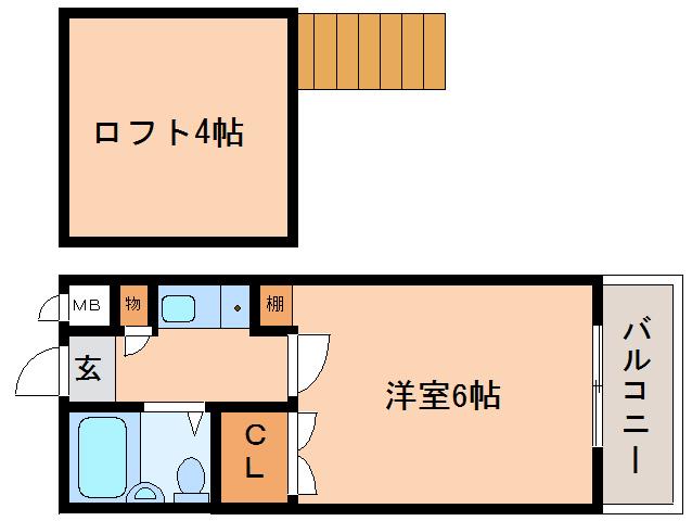 YOUハウス(1K/1階)の間取り写真