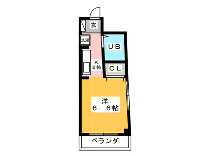 ラディエンス横浜(ワンルーム/2階)の間取り写真