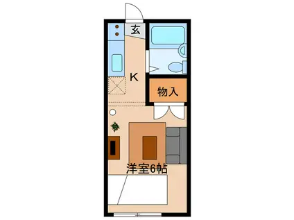 オーガスタA・B(ワンルーム/1階)の間取り写真