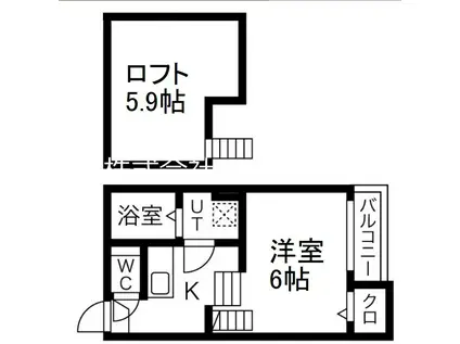 STAGE笹島(1K/1階)の間取り写真