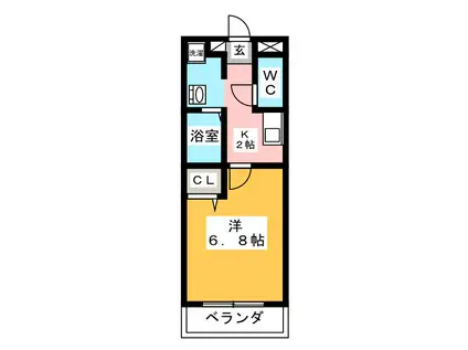 第2メゾン永田ビル(1K/1階)の間取り写真