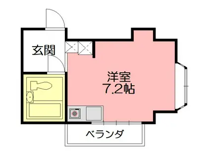 ドムール平塚第II(ワンルーム/1階)の間取り写真