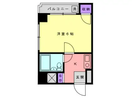 山田ビル(1K/3階)の間取り写真