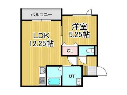 拓勇東町8丁目AP A棟(1LDK/1階)の間取り写真