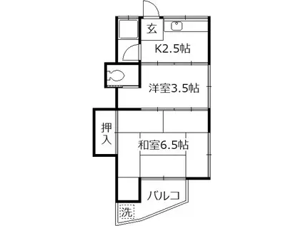 大和荘(2K/2階)の間取り写真