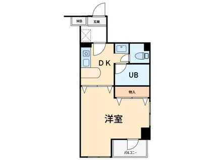 ピアレジアオヤマ5(1DK/2階)の間取り写真