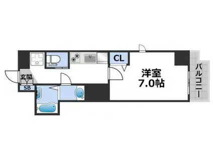 L-IDEA MINAMI HORIE(1K/13階)の間取り写真