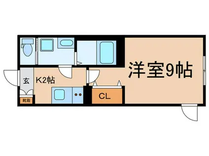 ベルシードステアー武蔵関(1K/2階)の間取り写真