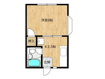 ベルメゾン五郎台(1K/1階)の間取り写真