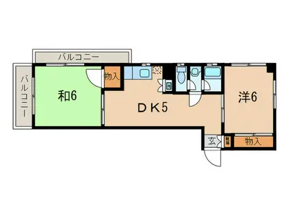 内田ビル(2DK/4階)の間取り写真