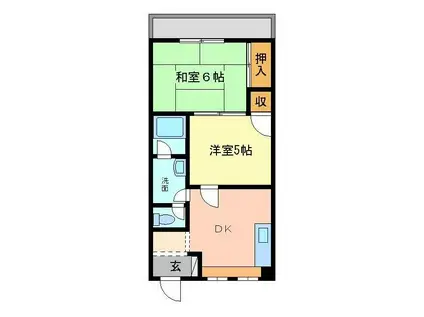 メゾン・ド・ソレイユ(2DK/3階)の間取り写真