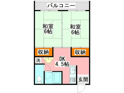 丸野ビル(2DK/2階)の間取り写真