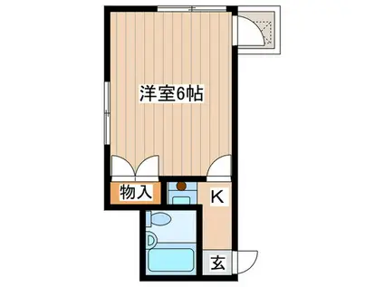 クレスト恋が窪(1K/1階)の間取り写真