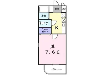 メゾン・ド・ボ-(1K/2階)の間取り写真