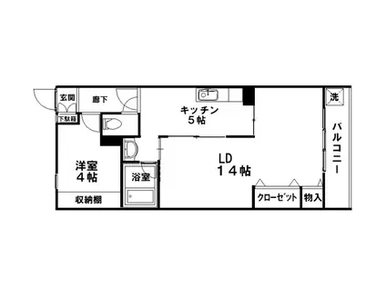 ビラ・ユニオン丸山 206(1LDK/2階)の間取り写真