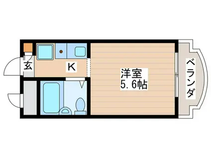 国分寺フラッツ(1K/2階)の間取り写真