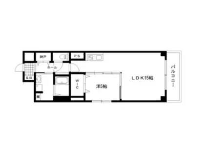 KS駅前ビル(1LDK/8階)の間取り写真