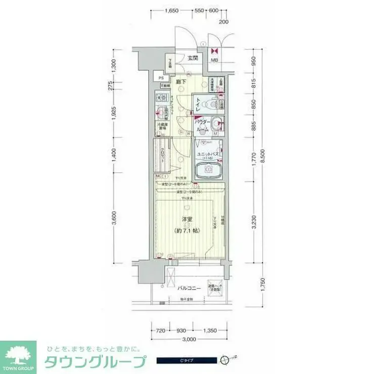 プレサンス ジェネ 浅草WEST 9階階 間取り