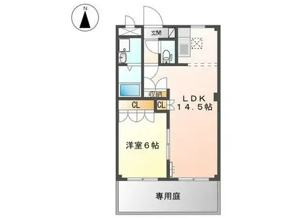 メゾンソレイユ(1LDK/1階)の間取り写真