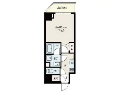 PASEO上野御徒町(1K/2階)の間取り写真